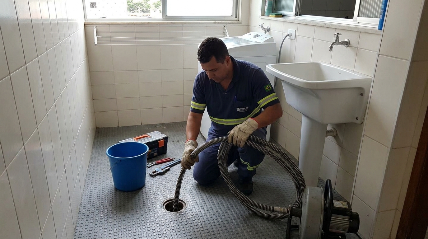 Desobstrução na Cozinha em Campestre, Santo André‑SP